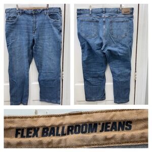 Duluth Trading Mens 42 x 30 Flex Ballroom Relaxed Fit Denim Jeans Blue 3237-18